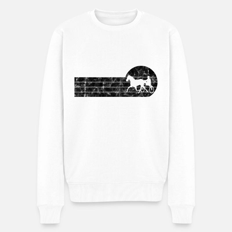 Trotter courses de trot dans un style rétro ou vintage - Pull Premium bio Homme - blanc