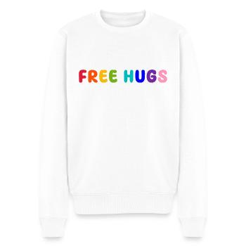 free hugs - Männer Premium Bio Pullover - Weiß - Vorne - Thijin (182cm)