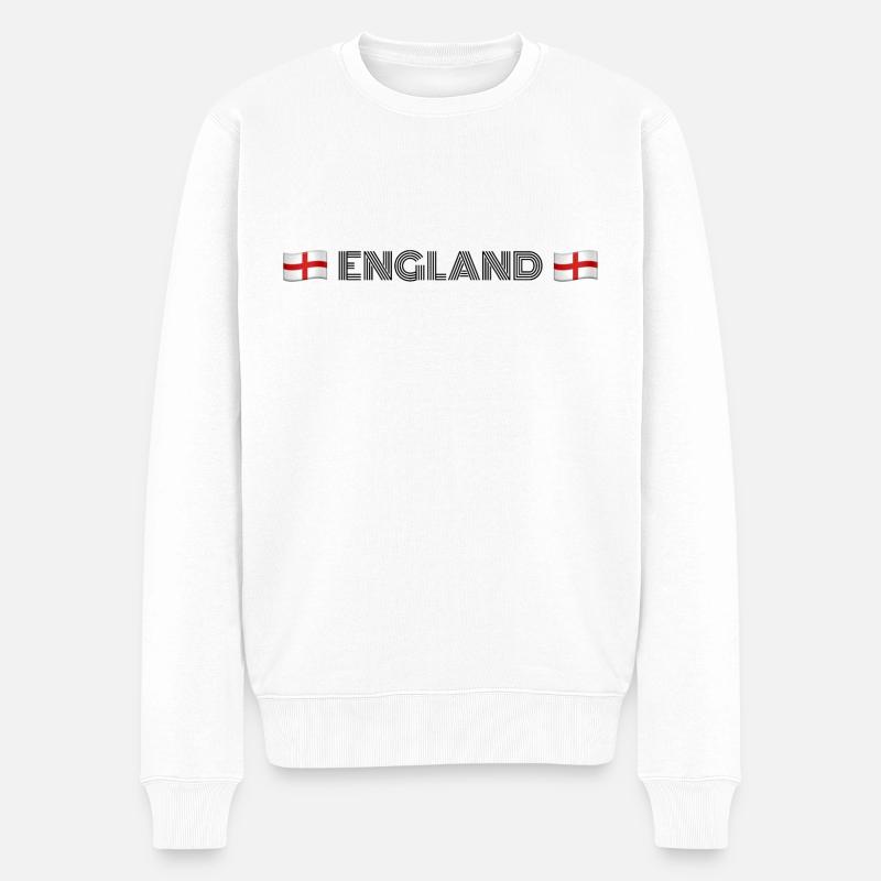 ENGLAND - Männer Premium Bio Pullover - Weiß