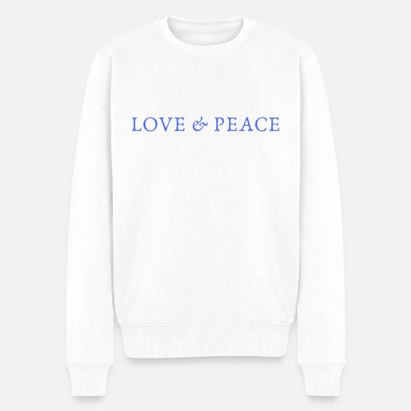 Love & Peace - Männer Premium Bio Pullover - Weiß