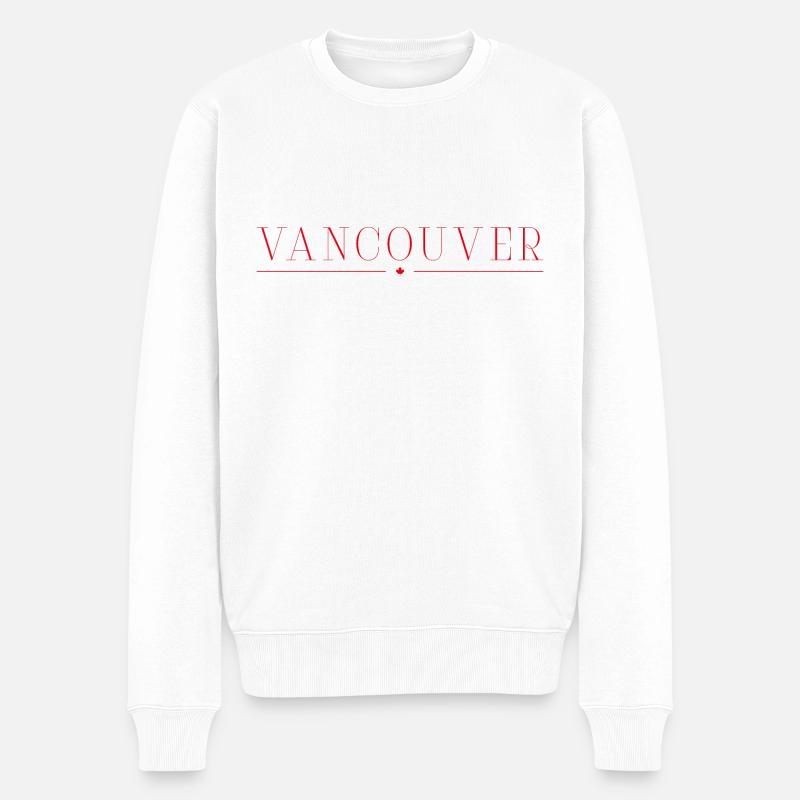 Vancouver Kanada - Männer Premium Bio Pullover - Weiß