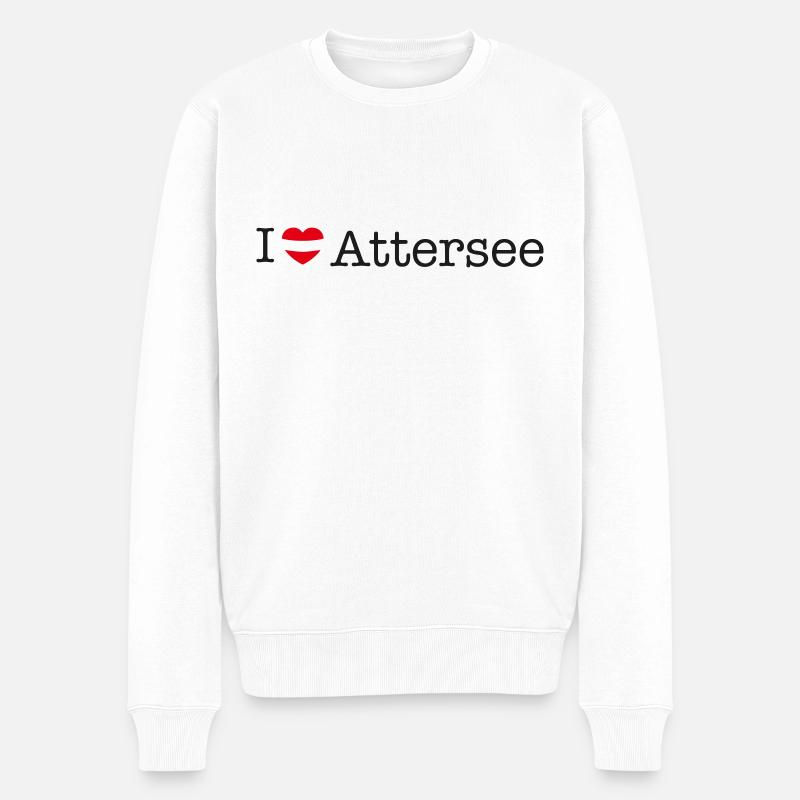 I love Attersee - Männer Premium Bio Pullover - Weiß