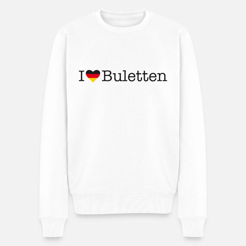 I love Buletten - Männer Premium Bio Pullover - Weiß