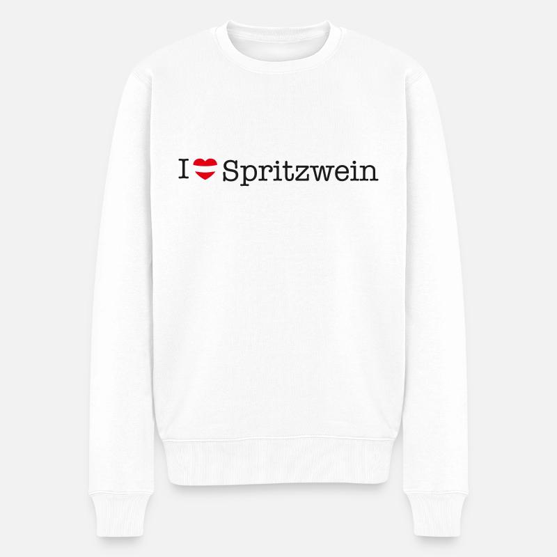 I love Spritzwein - Männer Premium Bio Pullover - Weiß