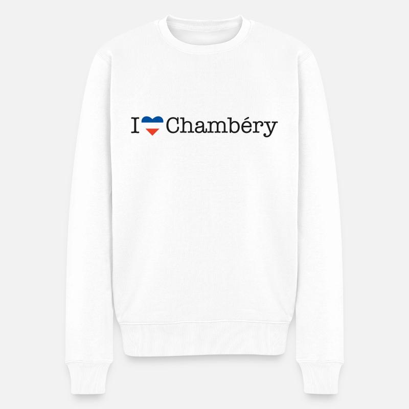 I love Chambéry - Männer Premium Bio Pullover - Weiß