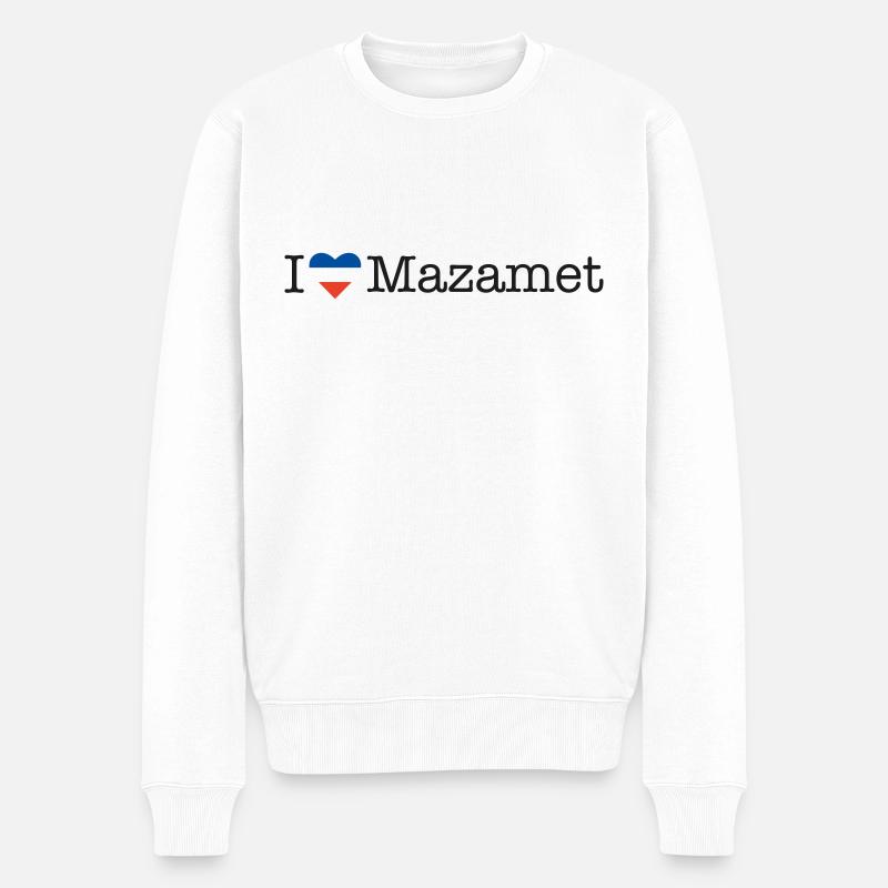 I love Mazamet - Männer Premium Bio Pullover - Weiß