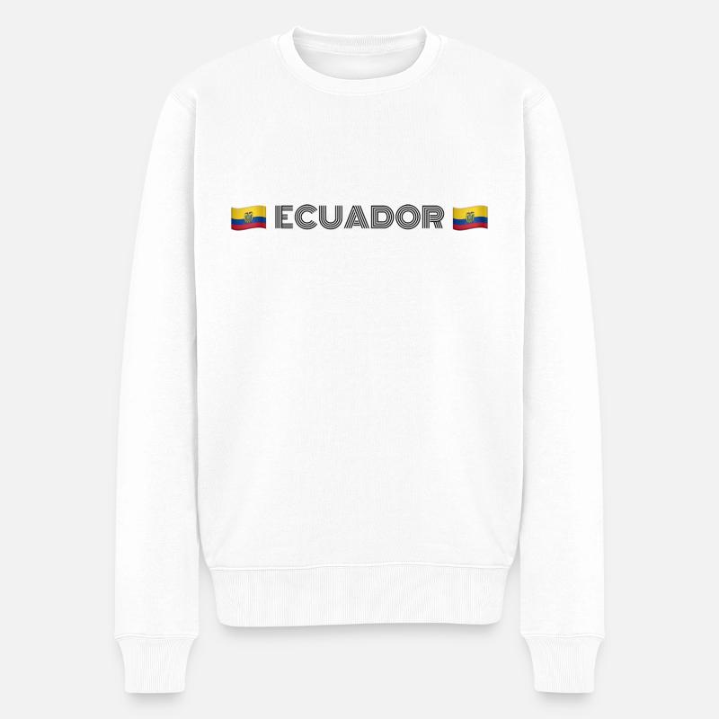 ECUADOR - Männer Premium Bio Pullover - Weiß