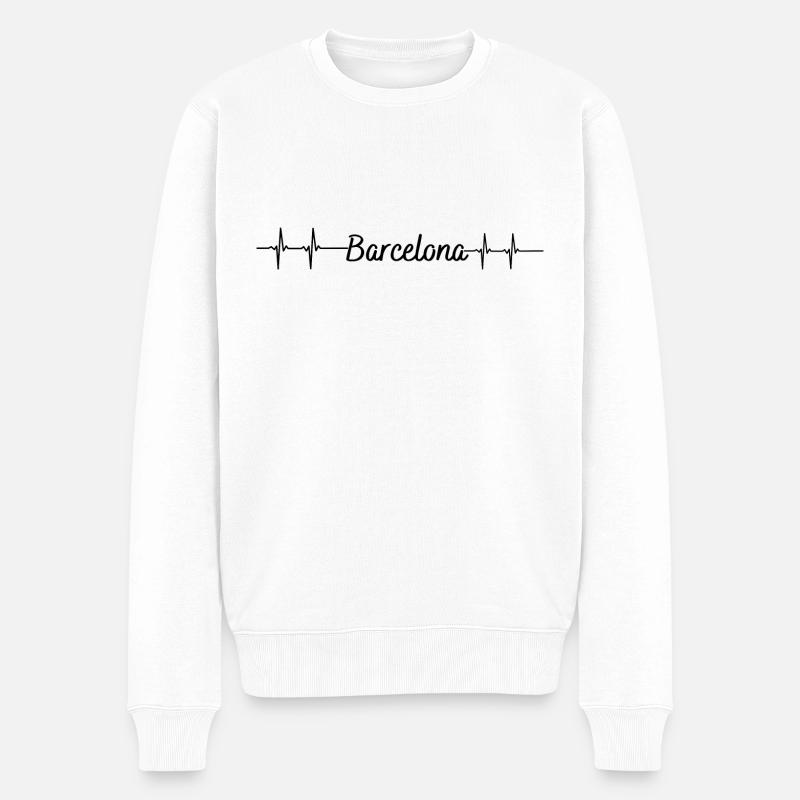 Puls Barcelona - Männer Premium Bio Pullover - Weiß