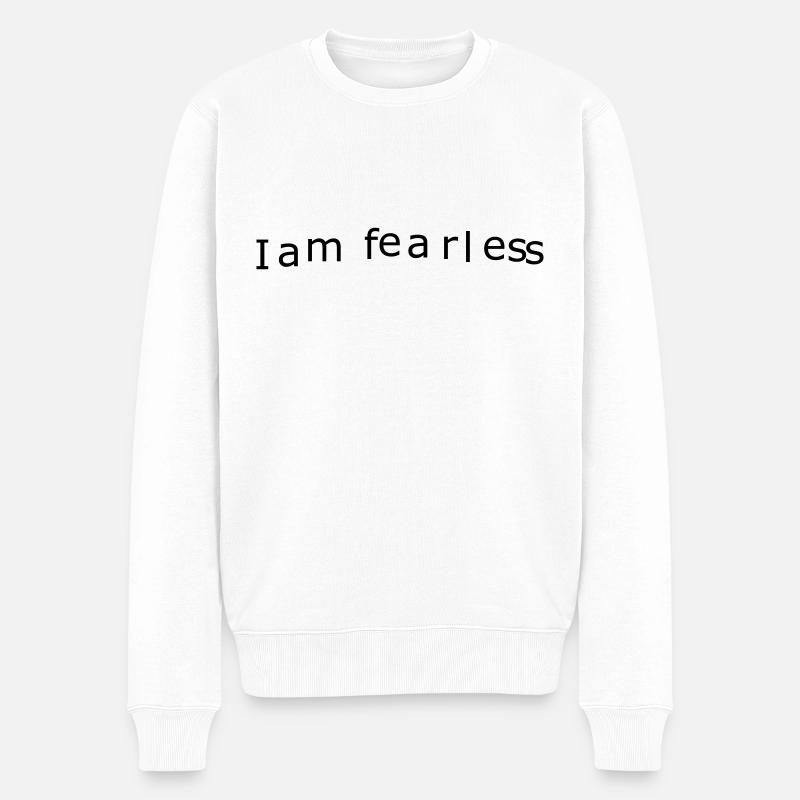 Ich bin furchtlos - Männer Premium Bio Pullover - Weiß