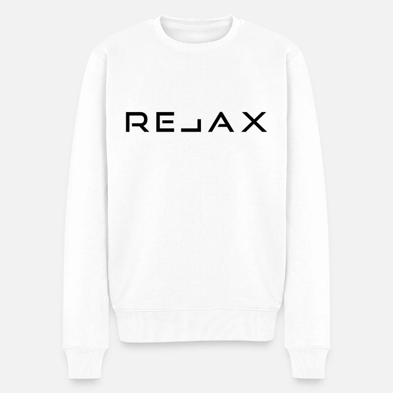 Graphique Relax - Pull Premium bio Homme - blanc