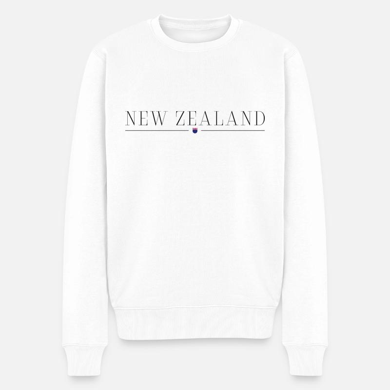 Ich liebe Neuseeland - Männer Premium Bio Pullover - Weiß