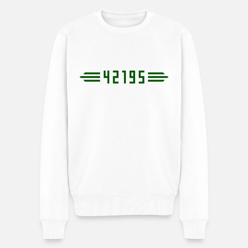 Marathon 42195 Meter - Männer Premium Bio Pullover - Weiß