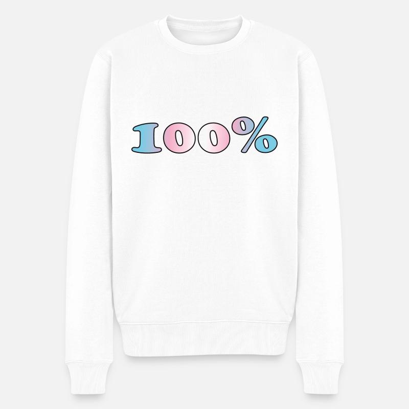 100 Prozent trans - Männer Premium Bio Pullover - Weiß