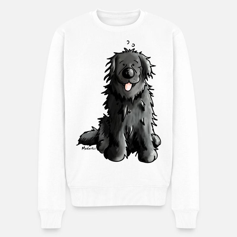Neufundländer - Neufi - Hund - Männer Premium Bio Pullover - Weiß