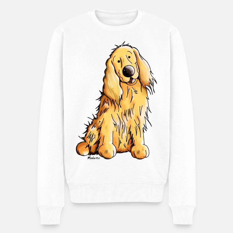 Happy Cocker Spaniel - Männer Premium Bio Pullover - Weiß