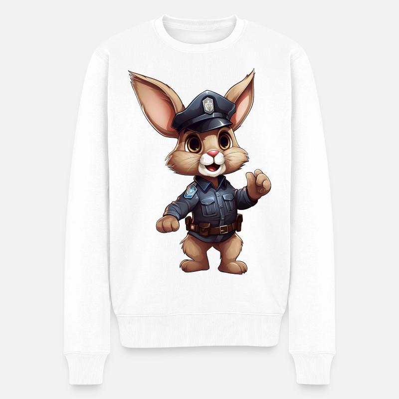 Police du lapin - Pull Premium bio Homme - blanc