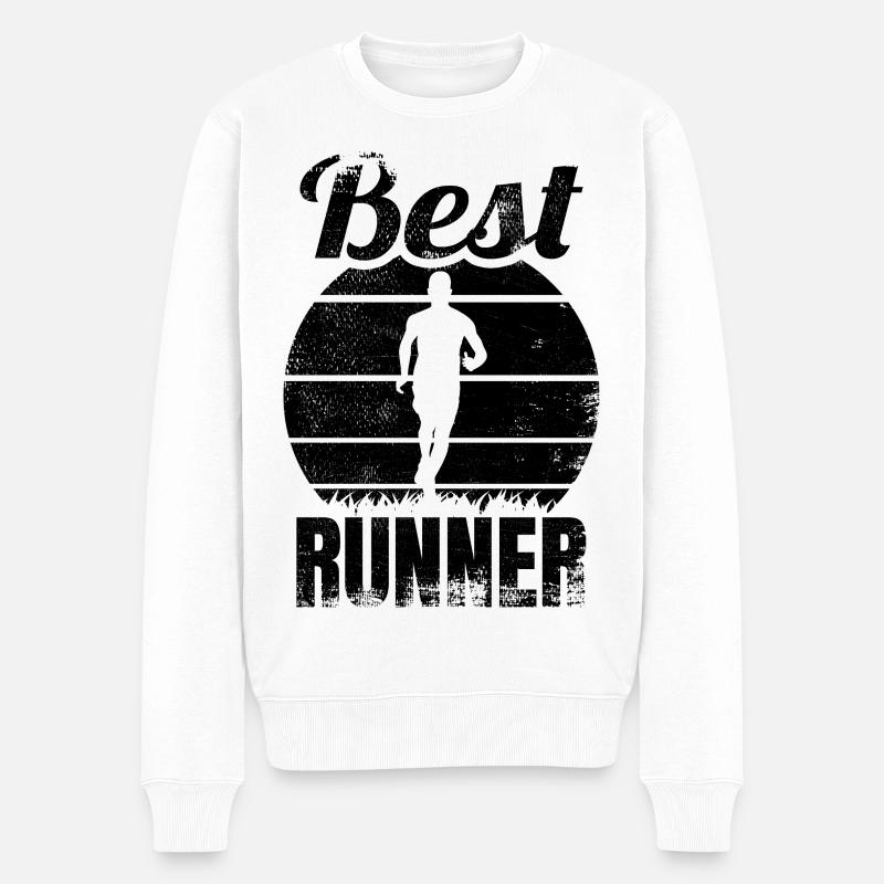 Läufer - Männer Premium Bio Pullover - Weiß