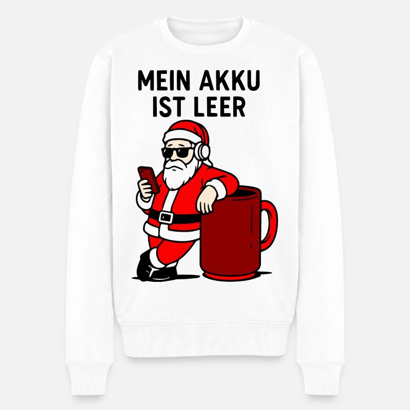 Weihnachts Akku Ausfall - Männer Premium Bio Pullover - Weiß