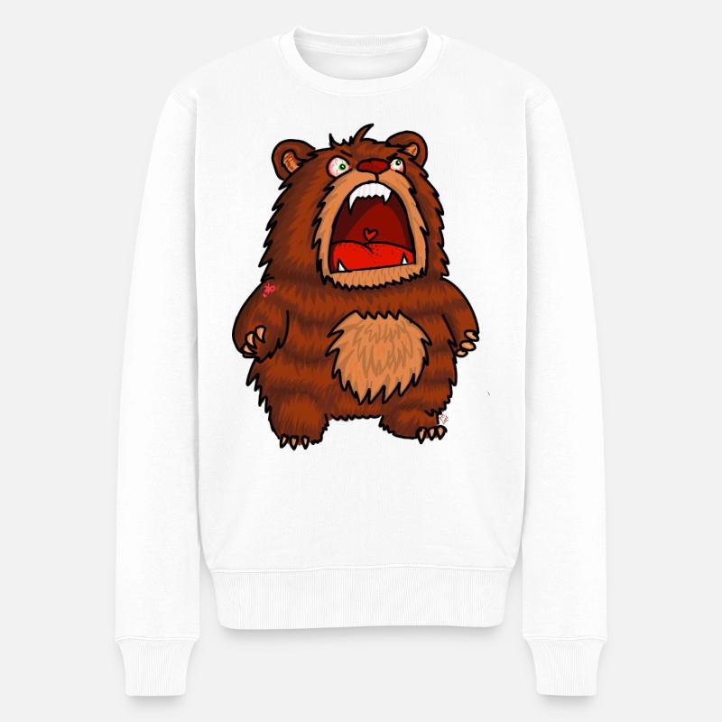 Ours Affamé - Pull Premium bio Homme - blanc