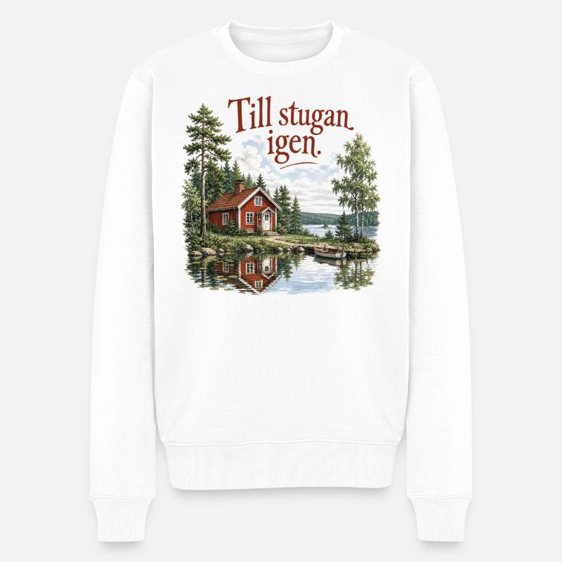 De Retour au Chalet Nostalgie Suédoise - Pull Premium bio Homme - blanc