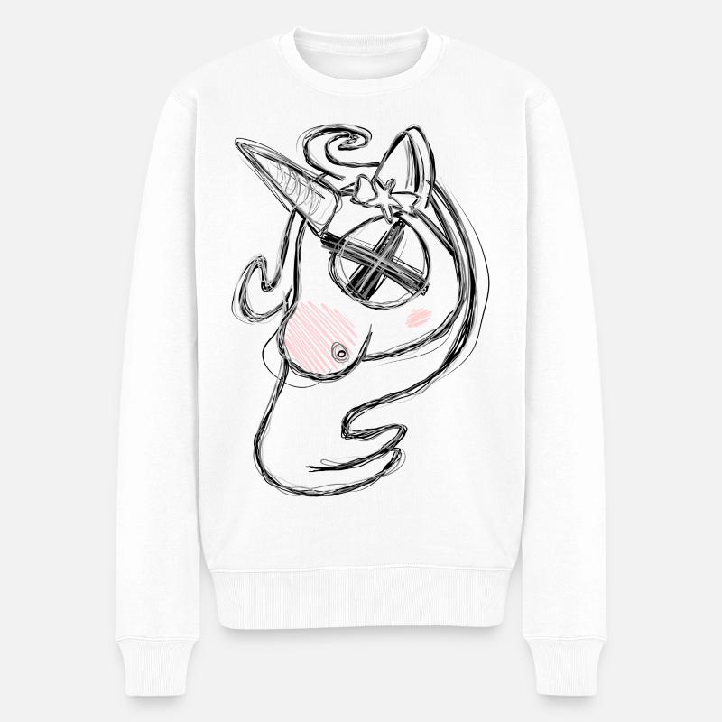 Uni Gris Mort - Pull Premium bio Homme - blanc