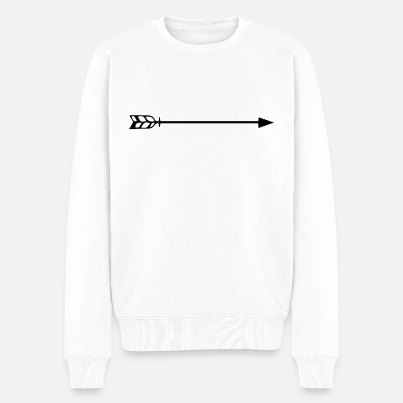 pfeil - Männer Premium Bio Pullover - Weiß