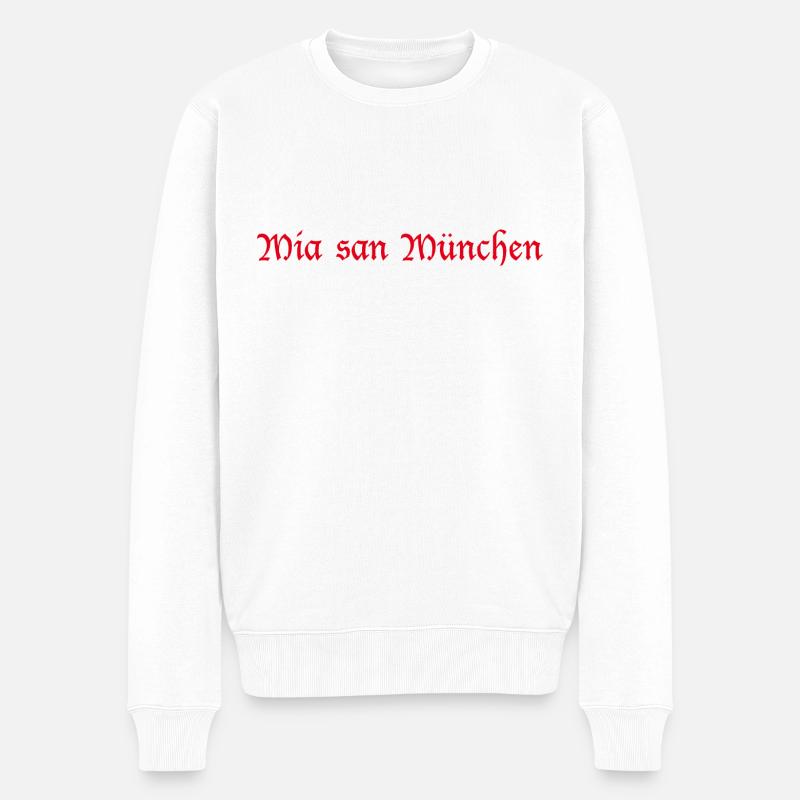 Mia san München - Männer Premium Bio Pullover - Weiß