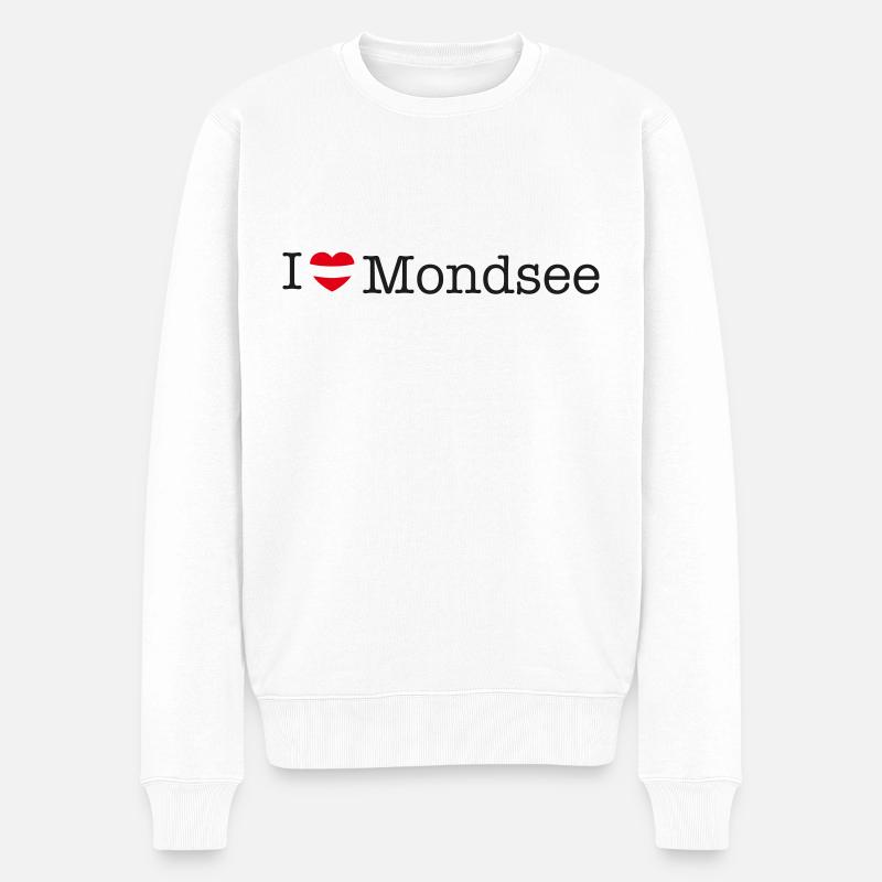 I love Mondsee - Männer Premium Bio Pullover - Weiß