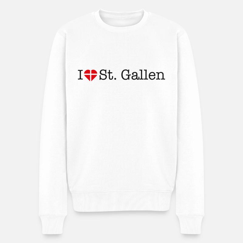 I love St Gallen - Männer Premium Bio Pullover - Weiß