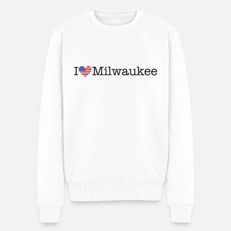 I love Milwaukee - Männer Premium Bio Pullover - Weiß