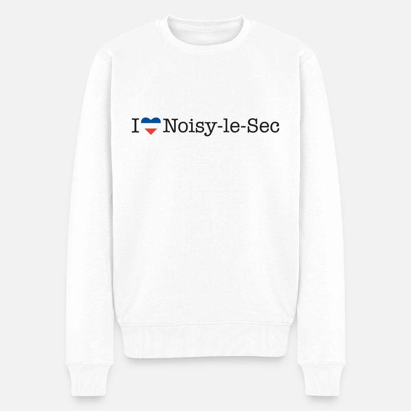 I love Noisy le Sec - Männer Premium Bio Pullover - Weiß