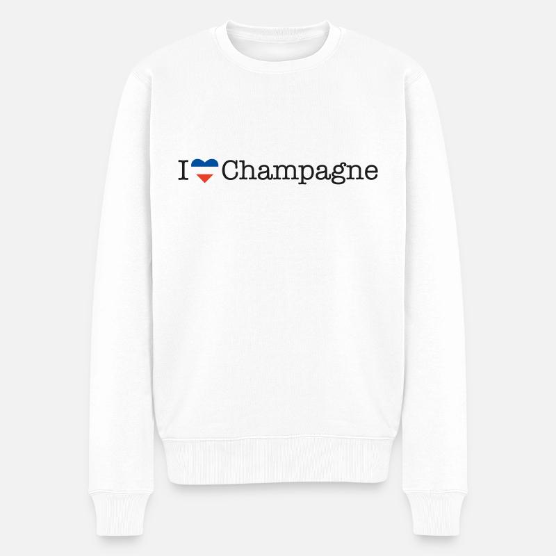 I love - Männer Premium Bio Pullover - Weiß