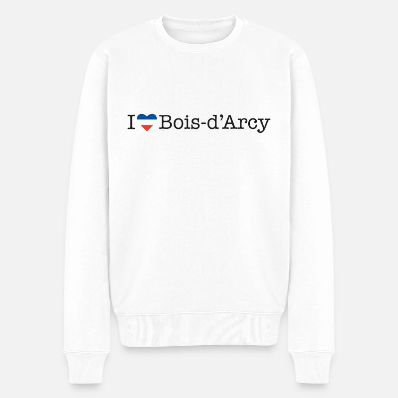 I love Bois d Arcy - Männer Premium Bio Pullover - Weiß