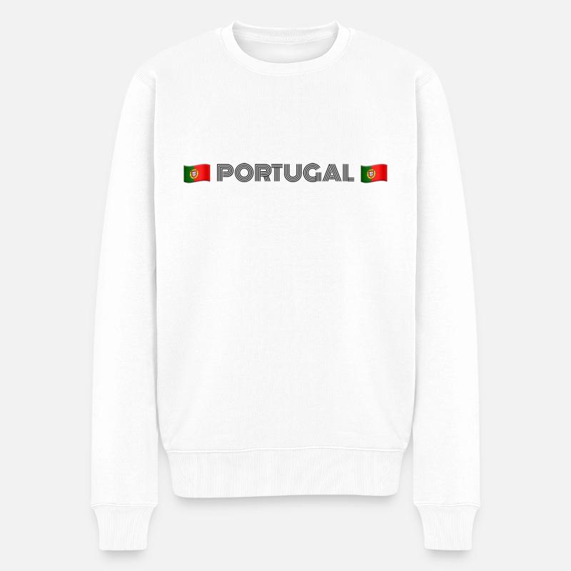 PORTUGAL - Männer Premium Bio Pullover - Weiß