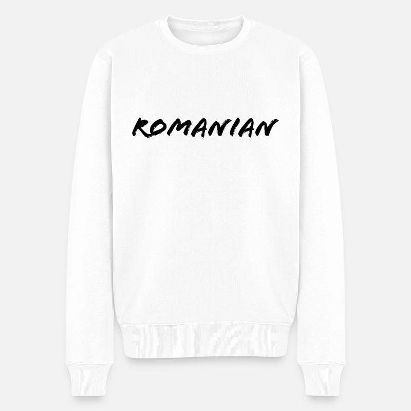 rumänisch - Männer Premium Bio Pullover - Weiß