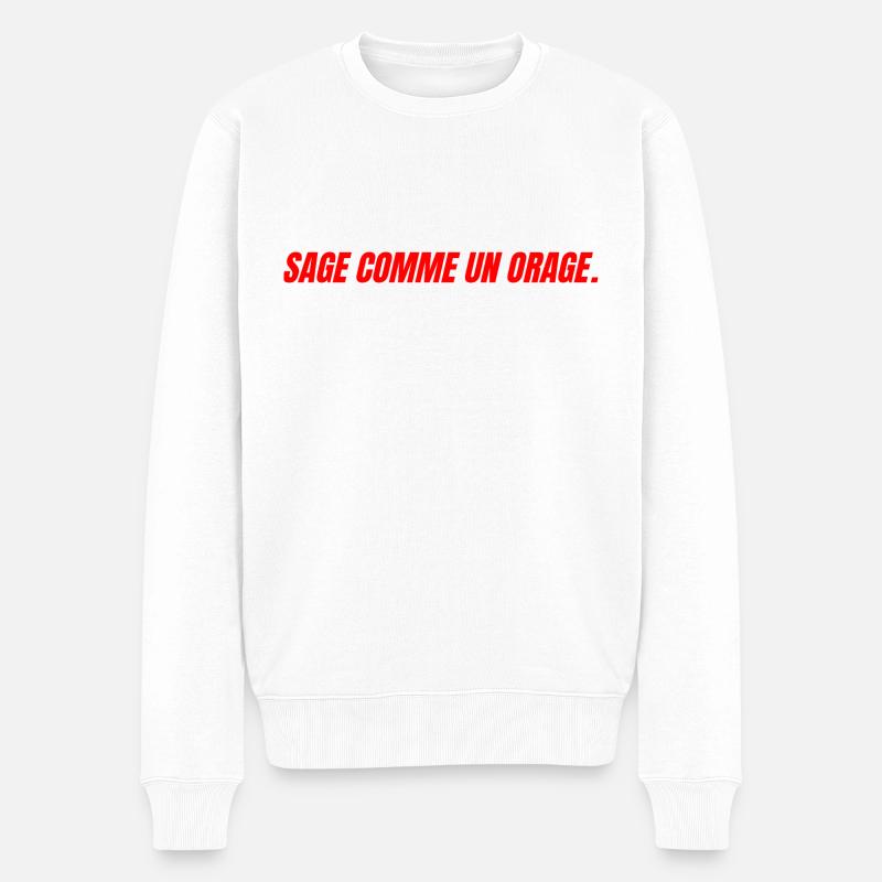sage comme un orage - Pull Premium bio Homme - blanc