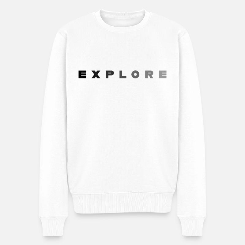 ERKUNDUNG - Männer Premium Bio Pullover - Weiß