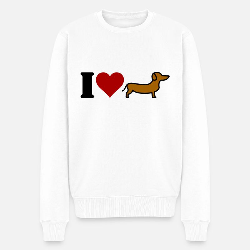 I love Dackel - Pull Premium bio Homme - blanc