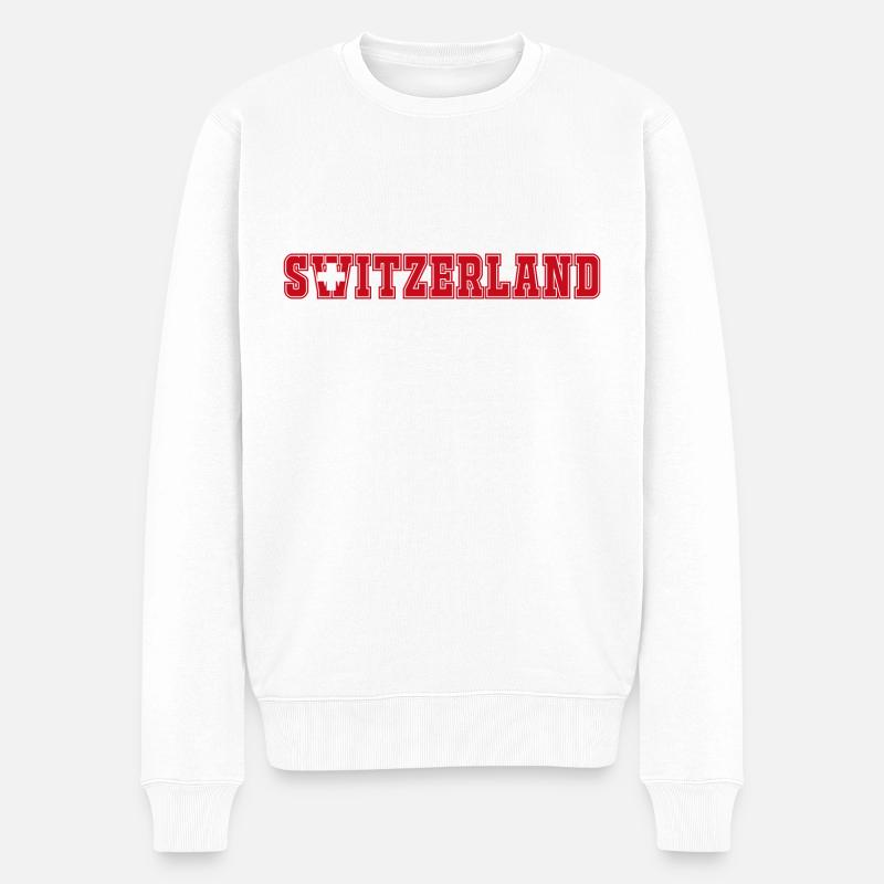 Schweiz - Männer Premium Bio Pullover - Weiß