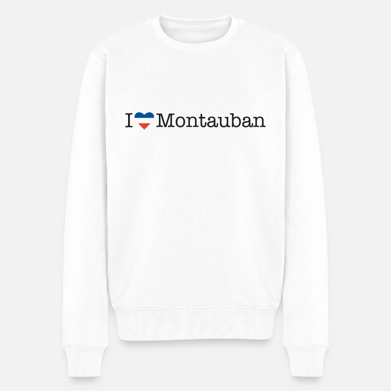 I love Montauban - Männer Premium Bio Pullover - Weiß