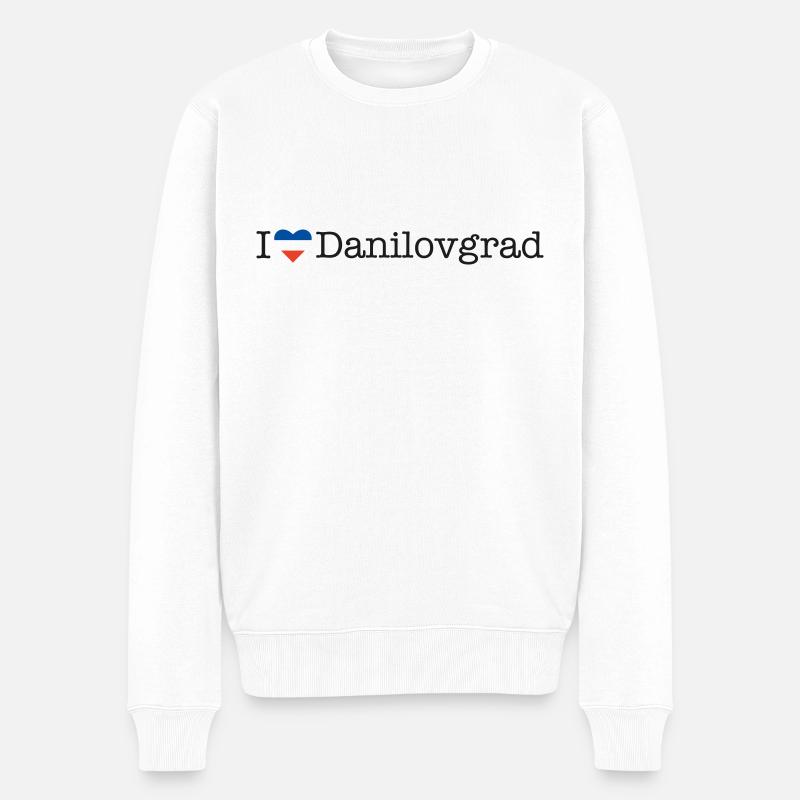I love Danilovgrad - Männer Premium Bio Pullover - Weiß