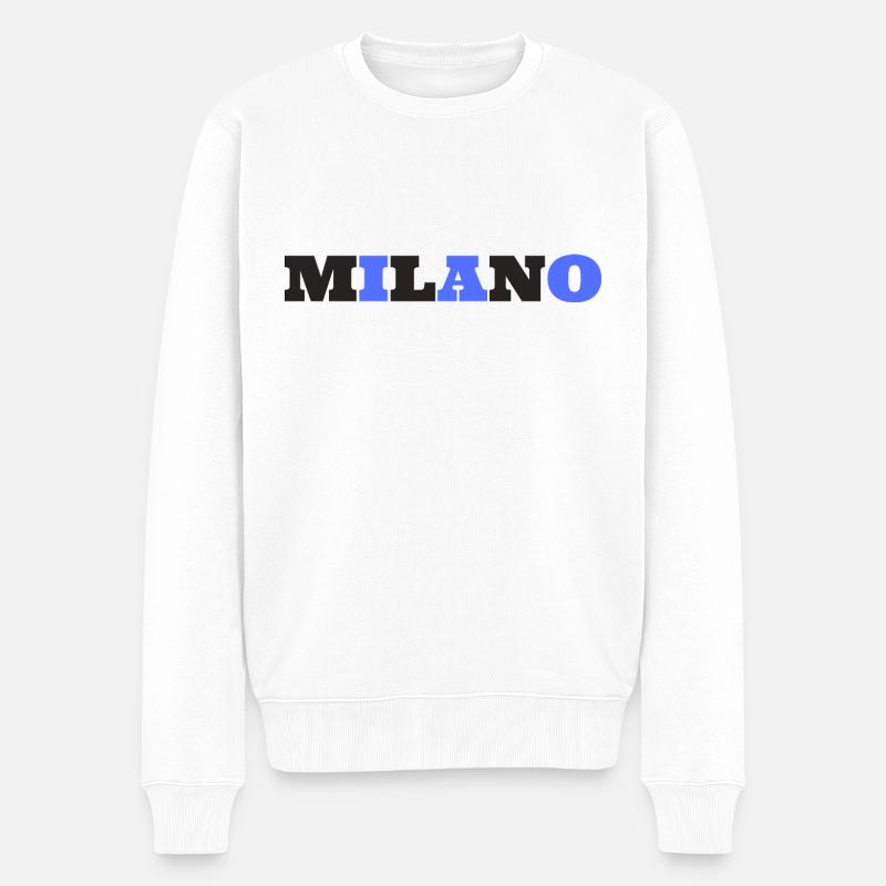 Milano Milan Mailand - Männer Premium Bio Pullover - Weiß