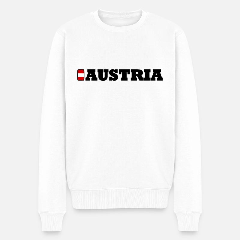 Austria / Österreich - Männer Premium Bio Pullover - Weiß