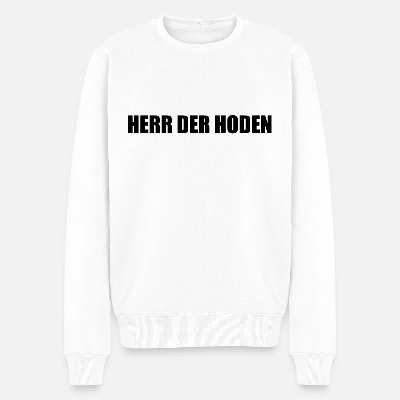 Herr Der Hoden - Männer Premium Bio Pullover - Weiß