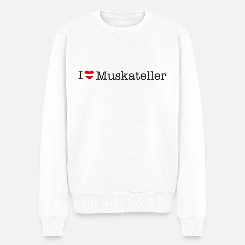 I love Muskateller - Männer Premium Bio Pullover - Weiß