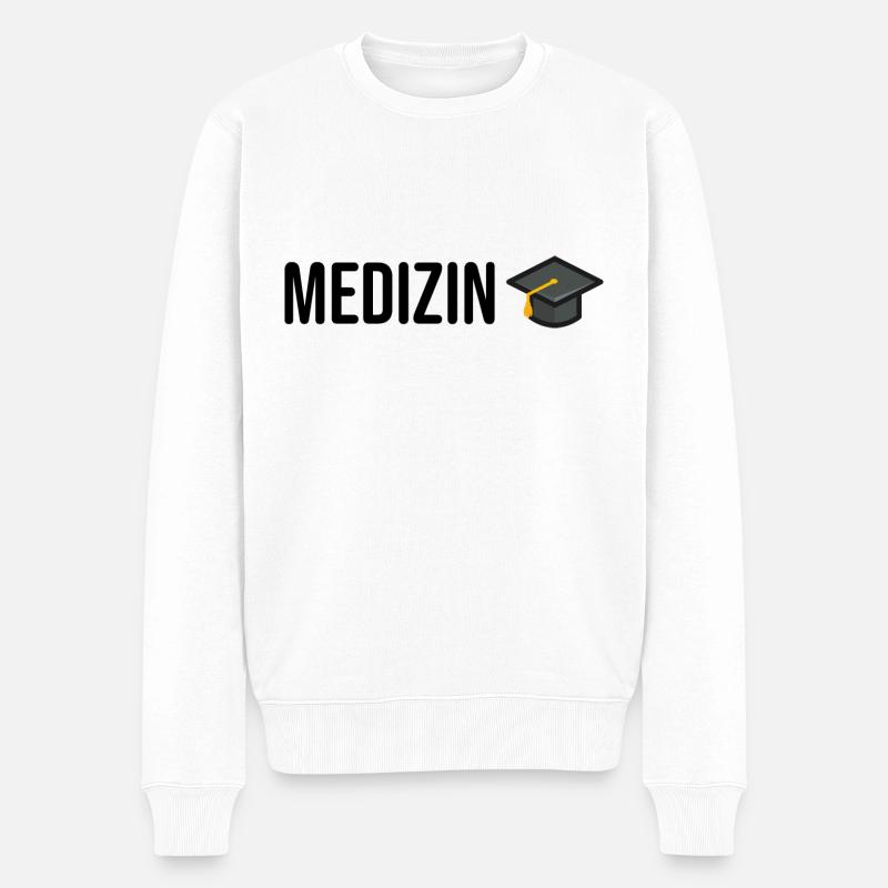 Medizin Studium Abschlussfeier - Männer Premium Bio Pullover - Weiß