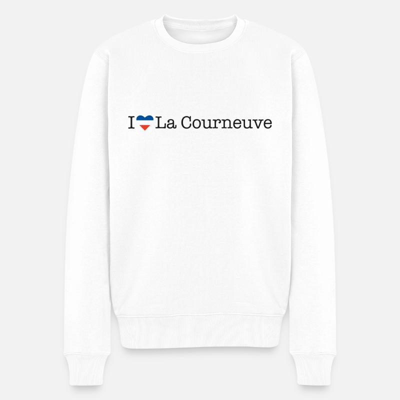 I love La Courneuve - Männer Premium Bio Pullover - Weiß