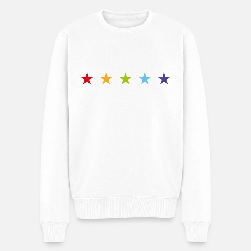 Die 5 fünf Sterne - Männer Premium Bio Pullover - Weiß
