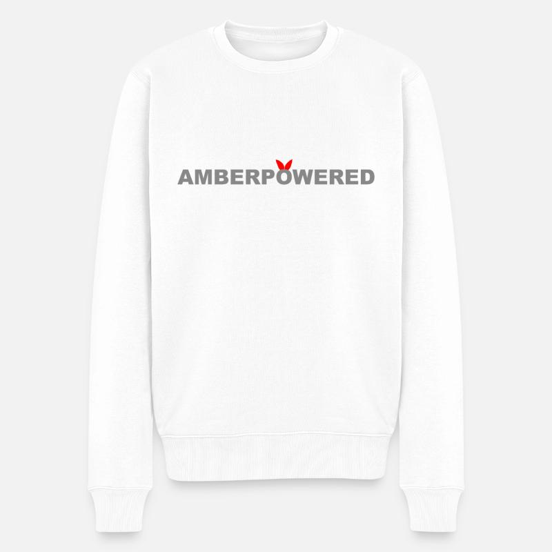 Alimenté par l’ambre 1 - Pull Premium bio Homme - blanc