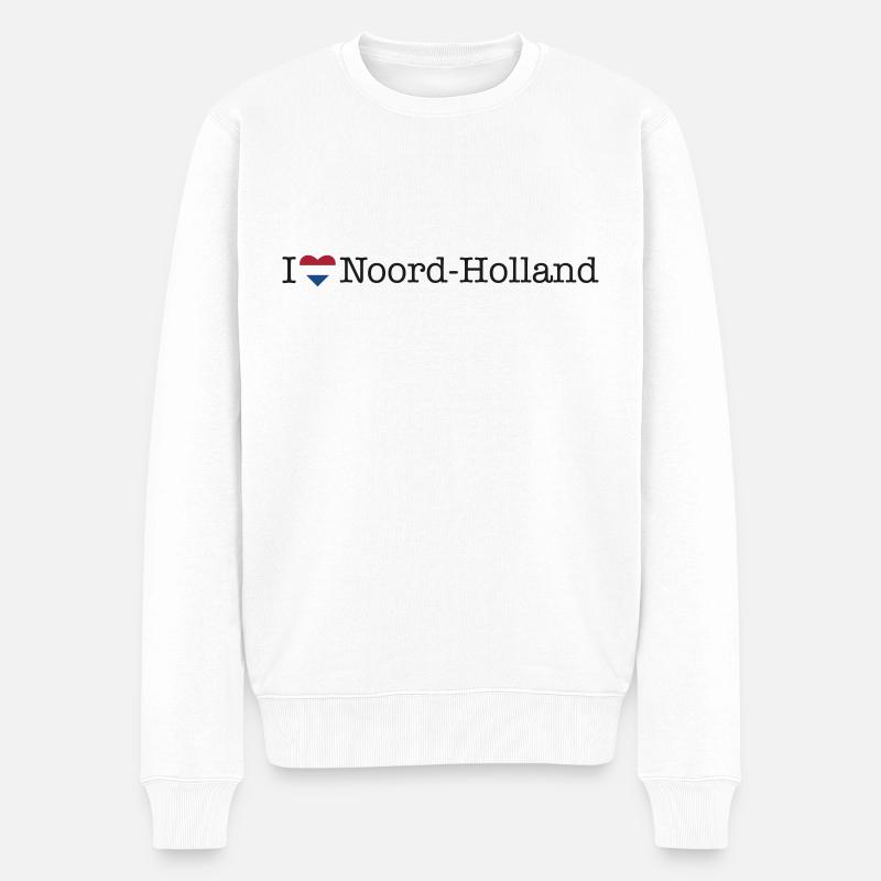 I love Noord Holland - Männer Premium Bio Pullover - Weiß